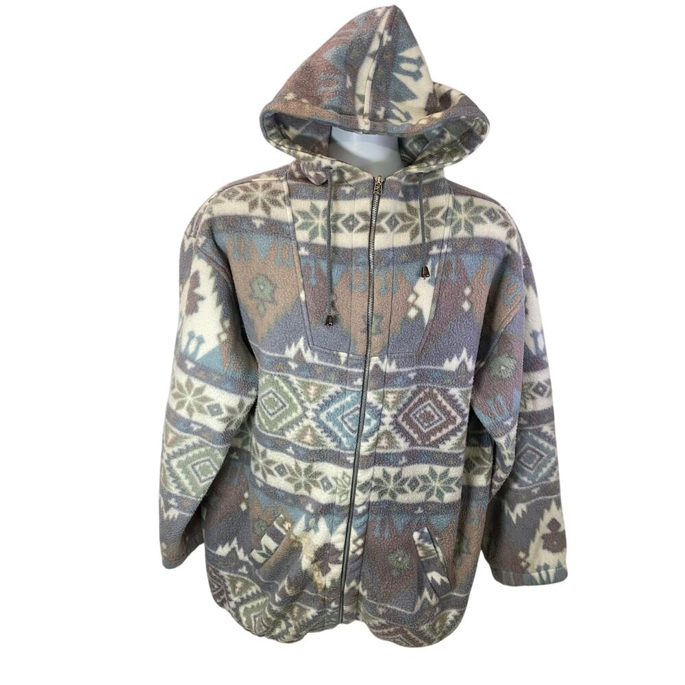 G4000 Snowflake Fleece Full Zip Jacket Size Medium